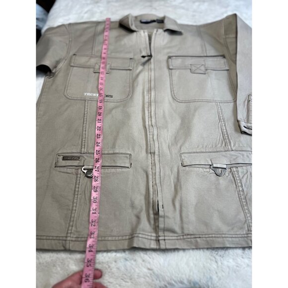 Trust USA collection Tan khaki Work hip hop Jacket With Pockets mens size XL - Picture 6 of 8